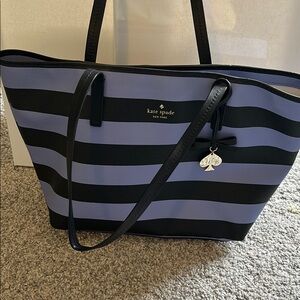 Kate Spade Black and Purple Striped Women's Tote Bag